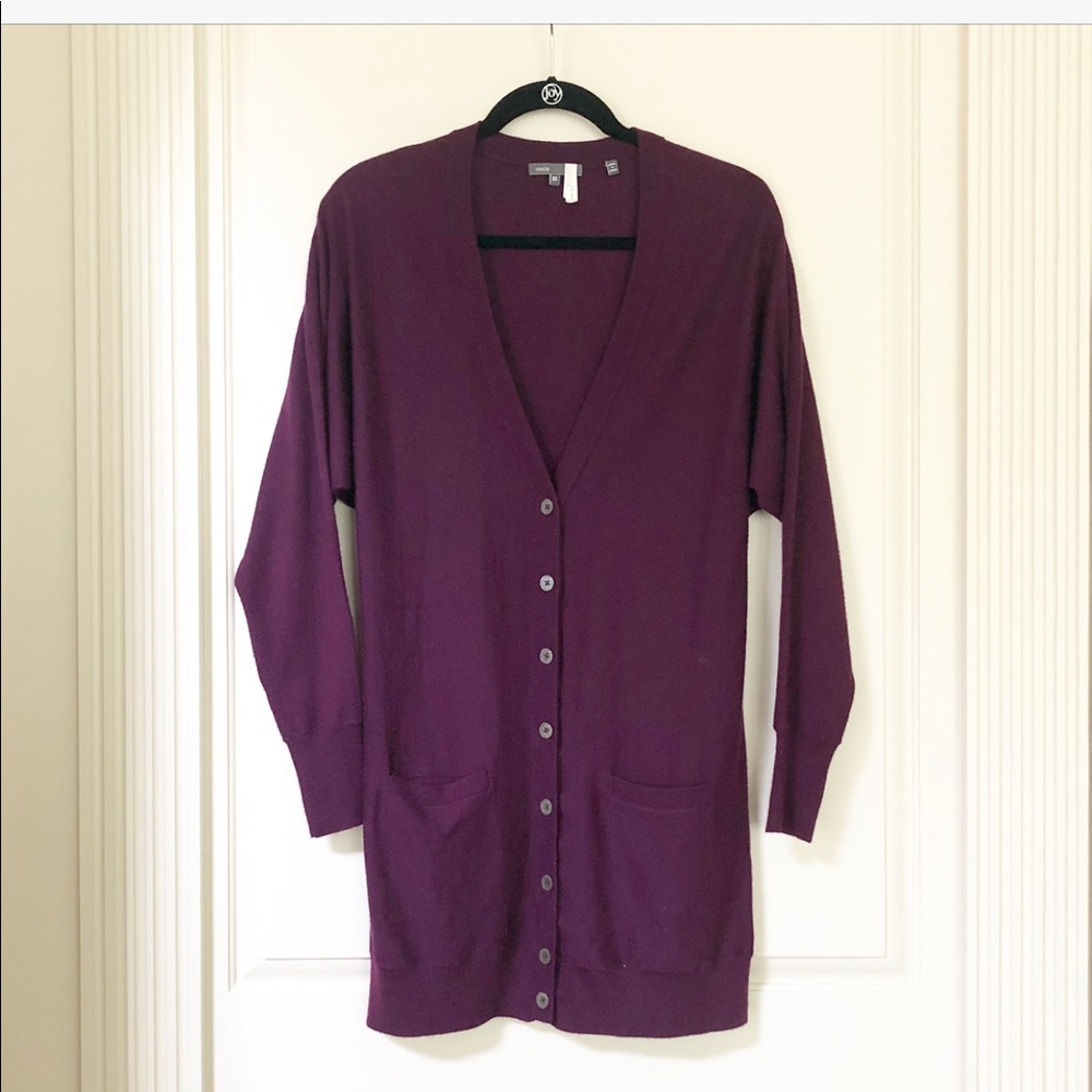 Vince Cashmere Long Sleeve Button Up Cardigan